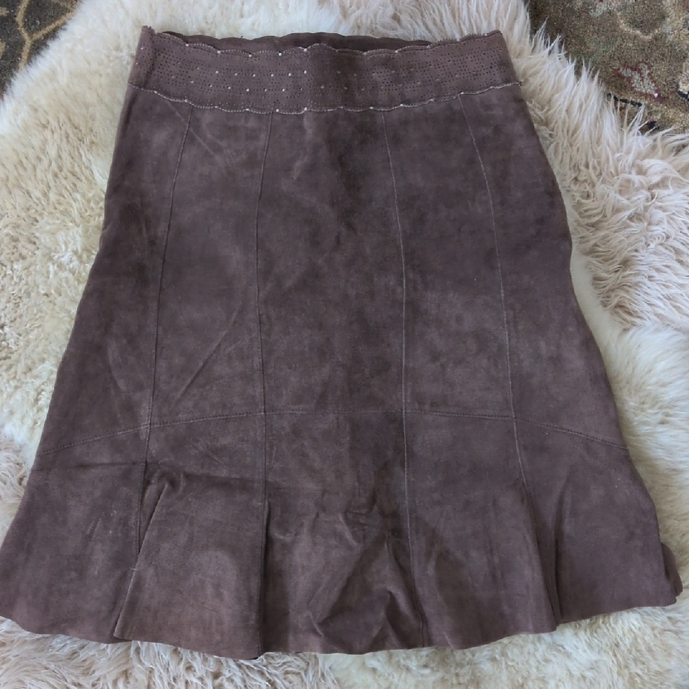 CAbi Chocolate Suede Skirt
